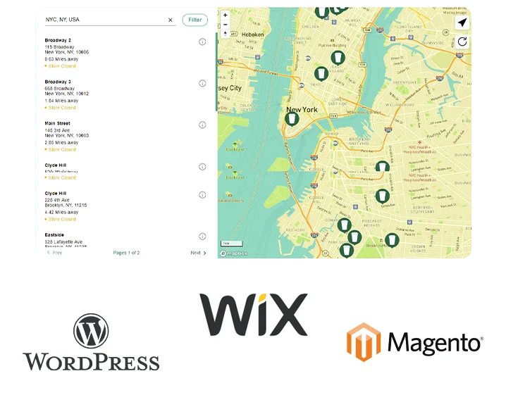 WPMaps Compatible with worpress, Wix and Magento