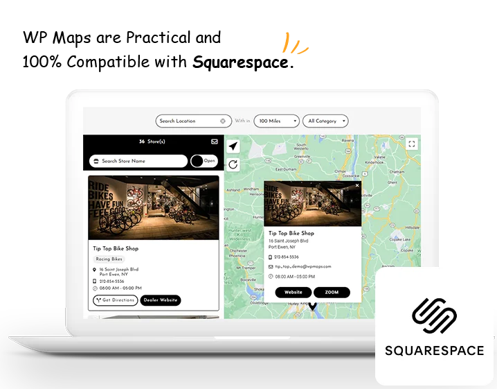 Squarespace compatible Store Locator