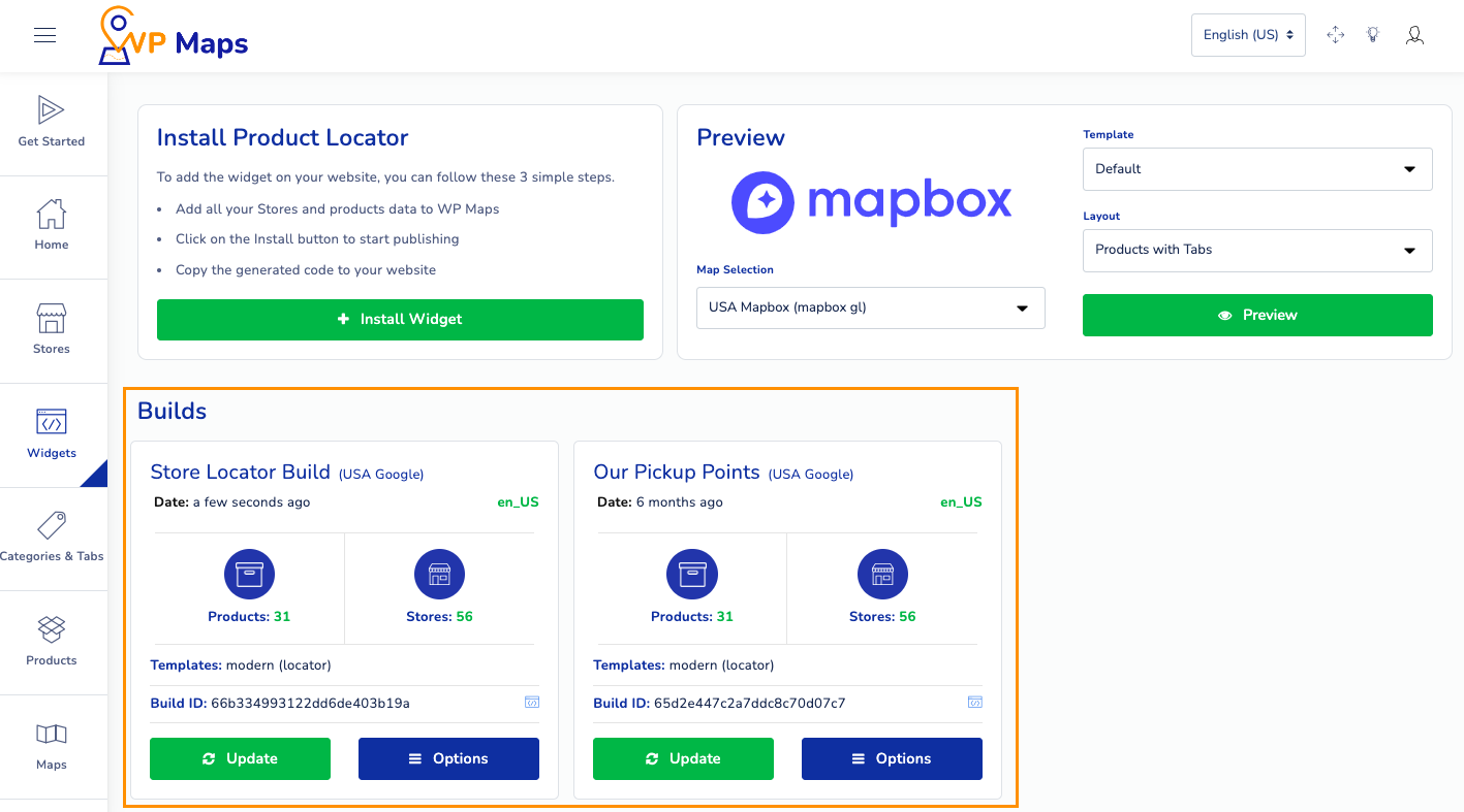 Exploring the Build Options Of Widget Tab In WP Maps