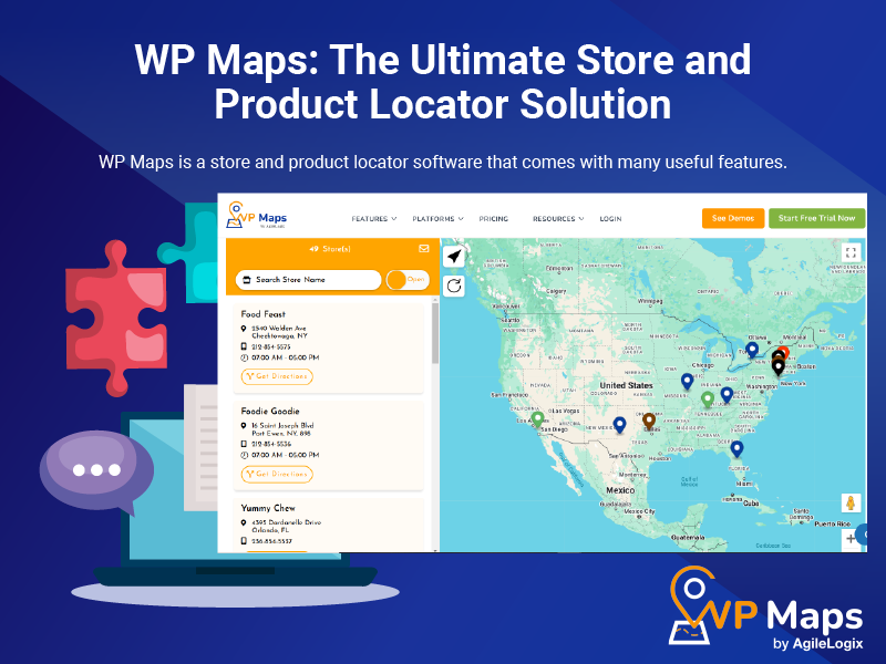 store  locator software features illustration